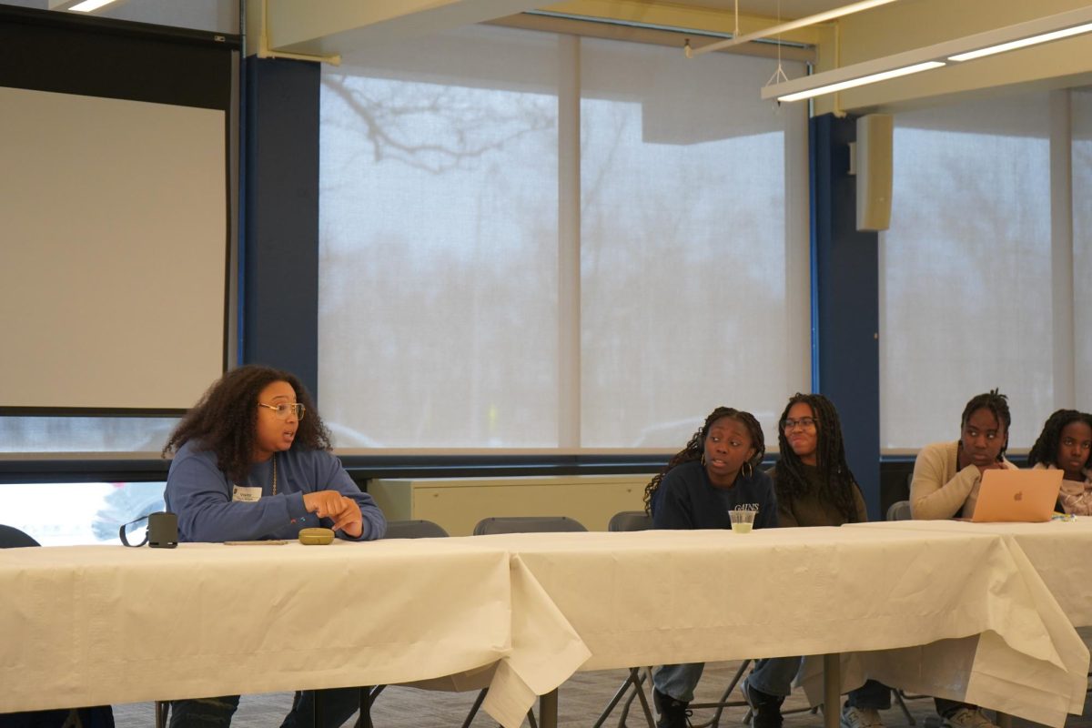 Dajae Williams met with students in various spaces through the Feb. 10 school day.