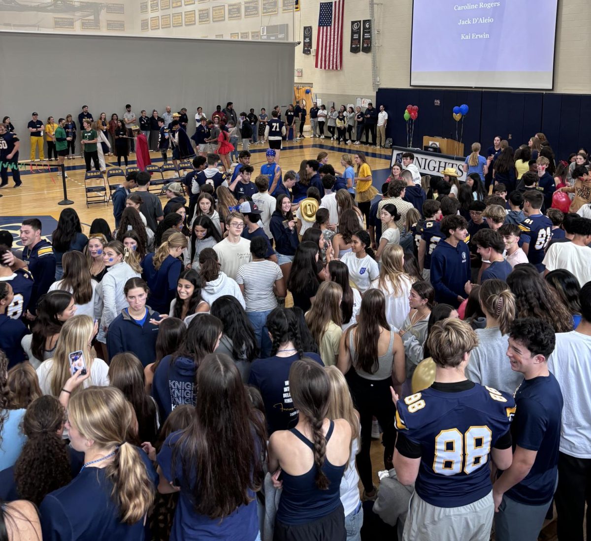 Freshmen find out their teams during the annual Knighting Ceremony. (Staff Photo by Olivia Richter)
