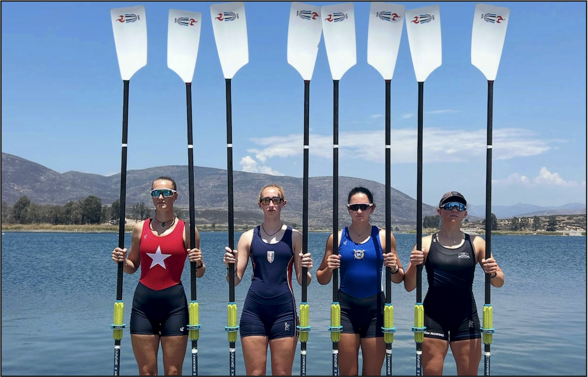 Early in the summer, Emma, pictured second from right, trained and tried out
for the national team in San Diego. (Photo Courtesy of Emma Kirk)