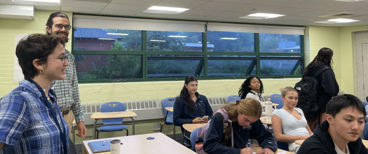 Ms. Heinsen teaches two sections of Precalculus Advanced, one of which she co-teaches with Dr. Cyr. (Staff Photo by Katy Varadi)