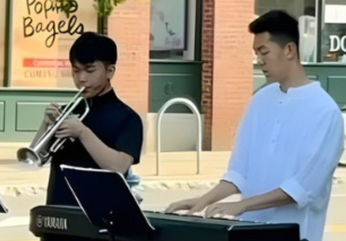 Jack and Charlie started busking together in May. (Photo Courtesy of Charlie Zhang)