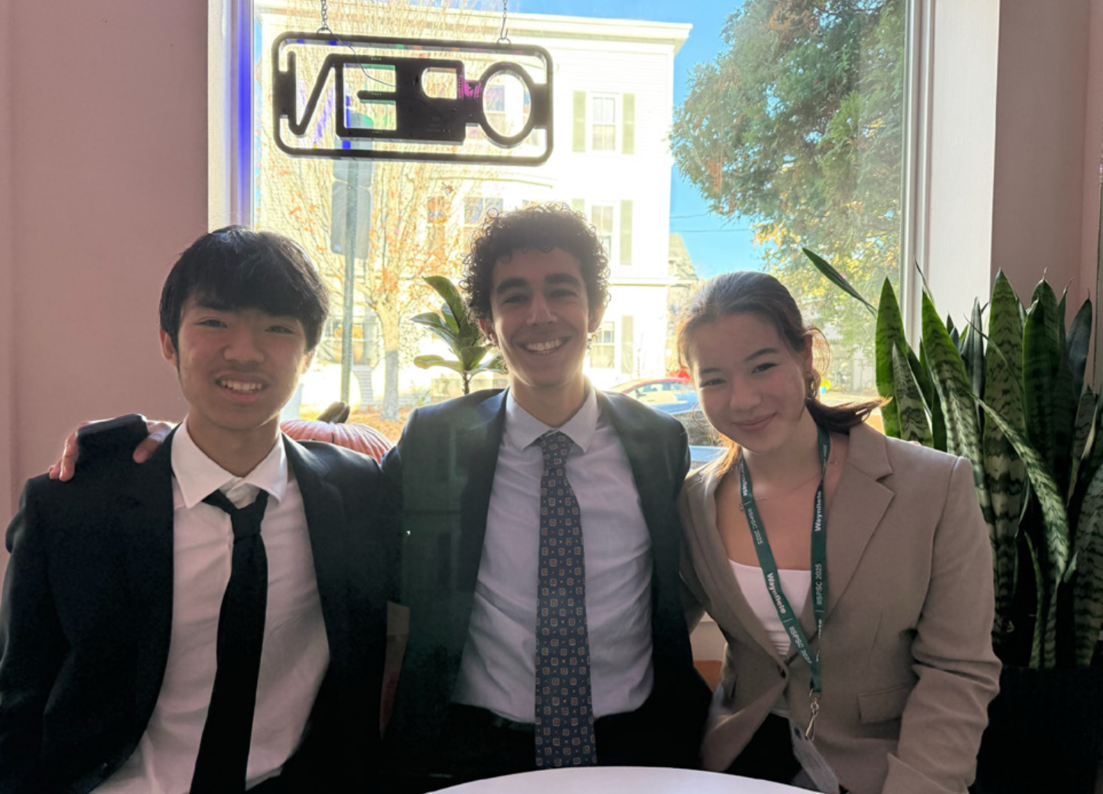 As a team, David, Salar and Ahna won the Top American School Award for the US. (Photo Courtesy of Ahna Jung)